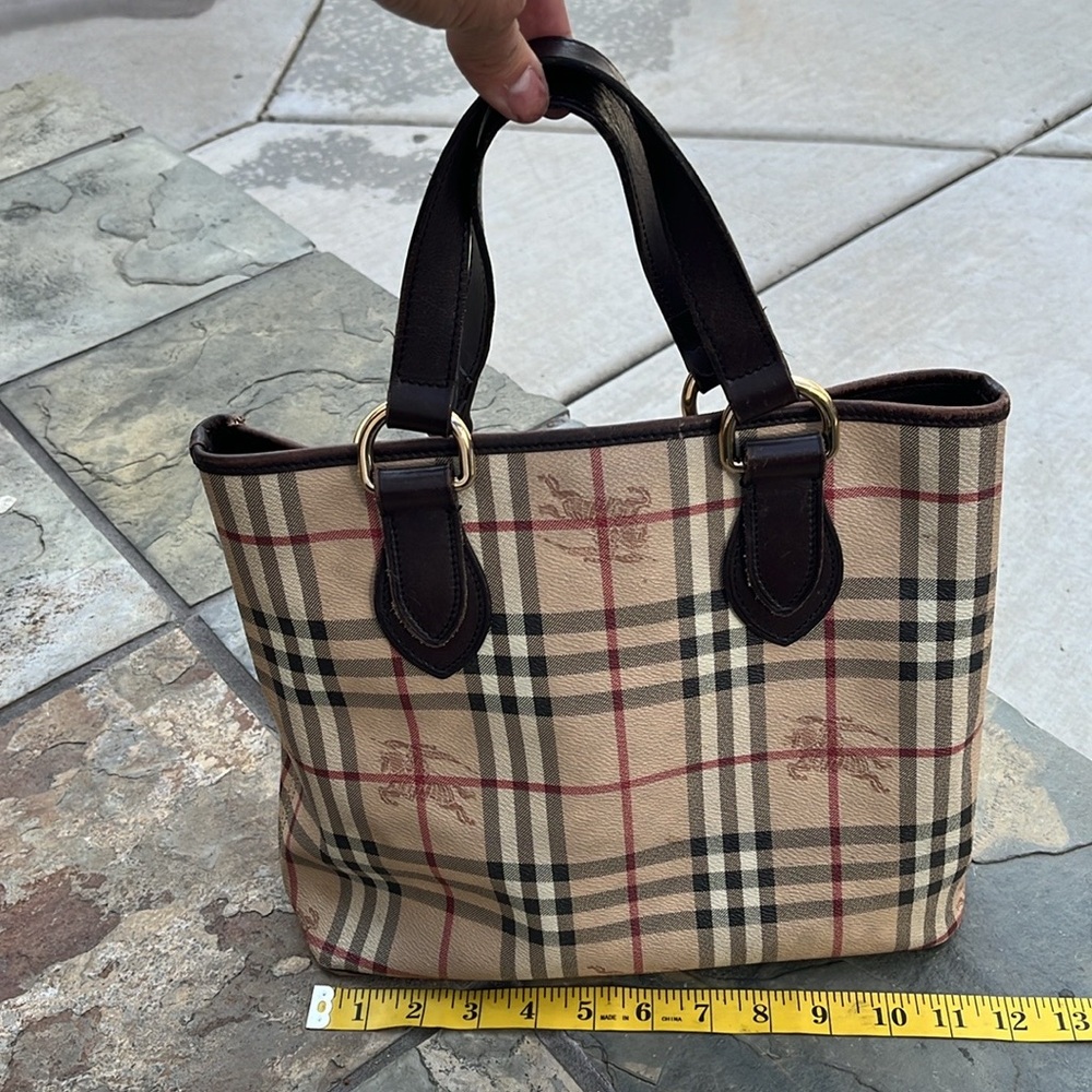 Burberry Tan and Black Checkered Women's Bag